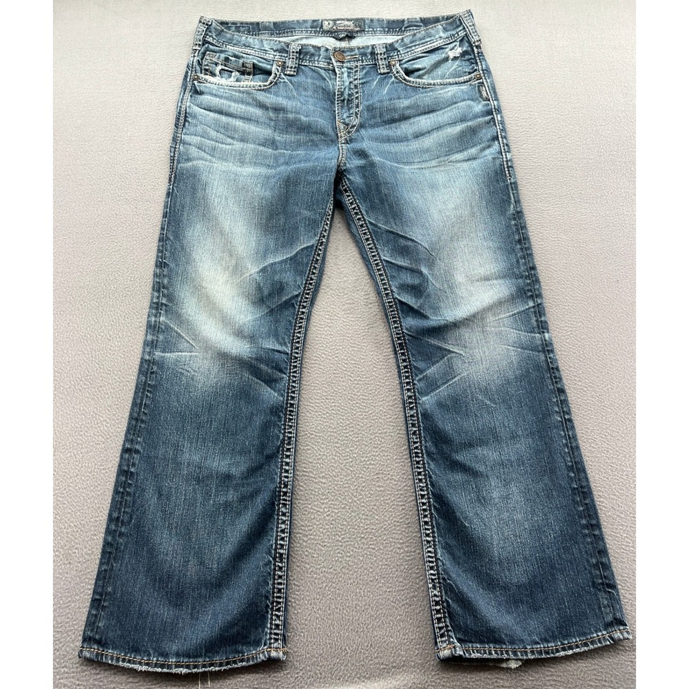 Silver Jeans Co Jeans Men's 38x30 Craig Easy Fit Bootcut Distressed Denim